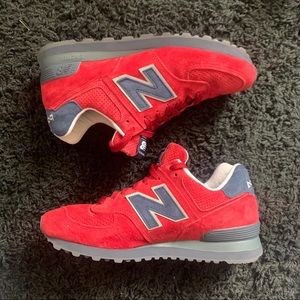 New Balance 574 Made In USA Low Blue Red